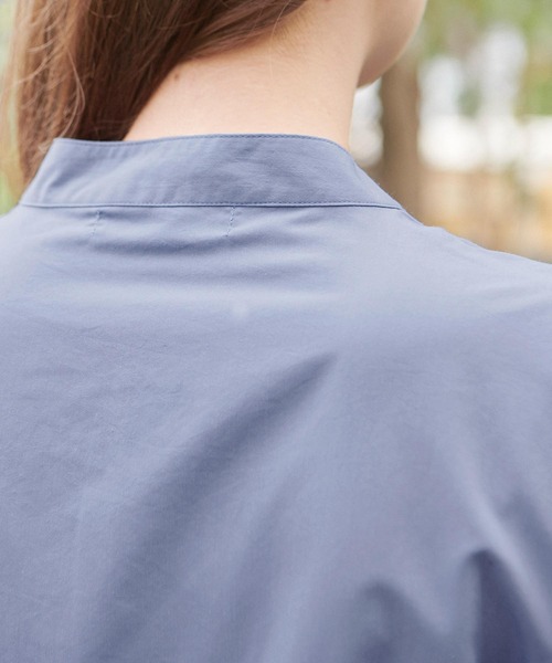 PURIL（ピュリル）の「【PURIL】スタンドカラー2wayウェストリボン付き ゆるシャツワンピース（シャツワンピース・レディース・ホワイト/ベージュ/ブルー・S/M）」の11枚目の写真