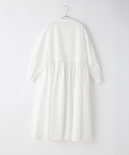 PURIL（ピュリル）の「【PURIL】スタンドカラー2wayウェストリボン付き ゆるシャツワンピース（シャツワンピース・レディース・ホワイト/ベージュ/ブルー・S/M）」の15枚目の写真