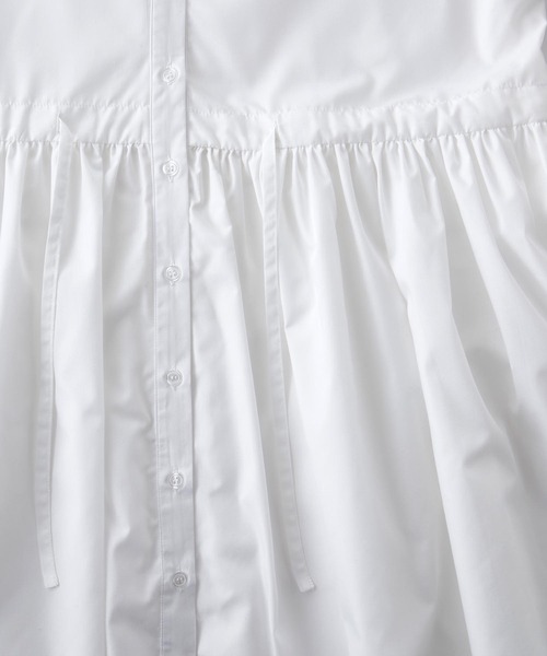 PURIL（ピュリル）の「【PURIL】スタンドカラー2wayウェストリボン付き ゆるシャツワンピース（シャツワンピース・レディース・ホワイト/ベージュ/ブルー・S/M）」の17枚目の写真