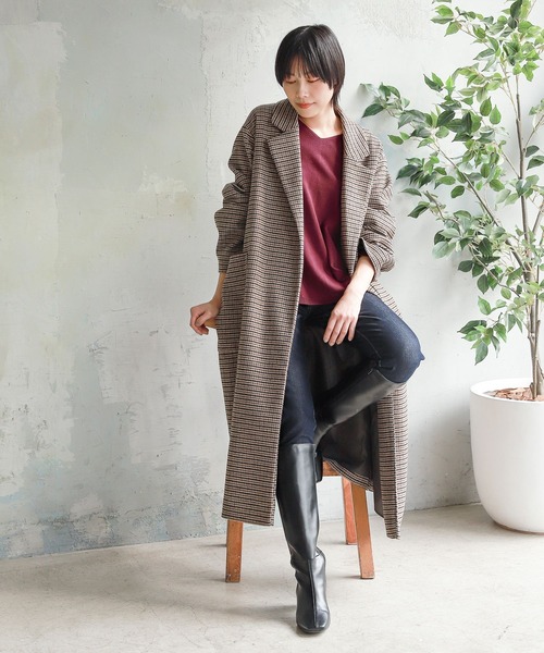 LAKOLE(ラコレ)の「12Gレーヨン総針編みVネックニット / 239484(ニット/セーター・レディース・ネイビー/マスタード/サンドグレー/アイボリー/バーガンディー・SMALL/MEDIUM)」の13枚目の写真