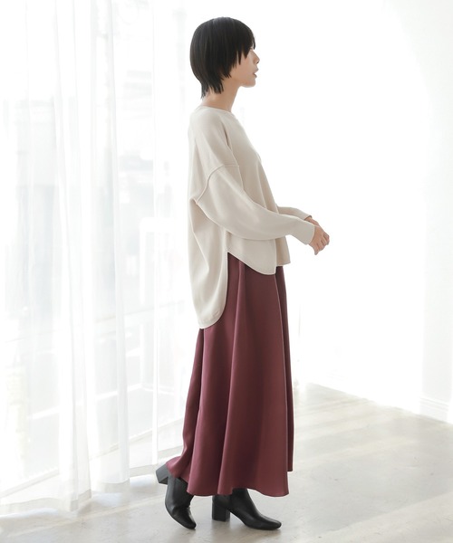 LAKOLE(ラコレ)の「12Gレーヨン総針編みVネックニット / 239484(ニット/セーター・レディース・ネイビー/マスタード/サンドグレー/アイボリー/バーガンディー・SMALL/MEDIUM)」の20枚目の写真
