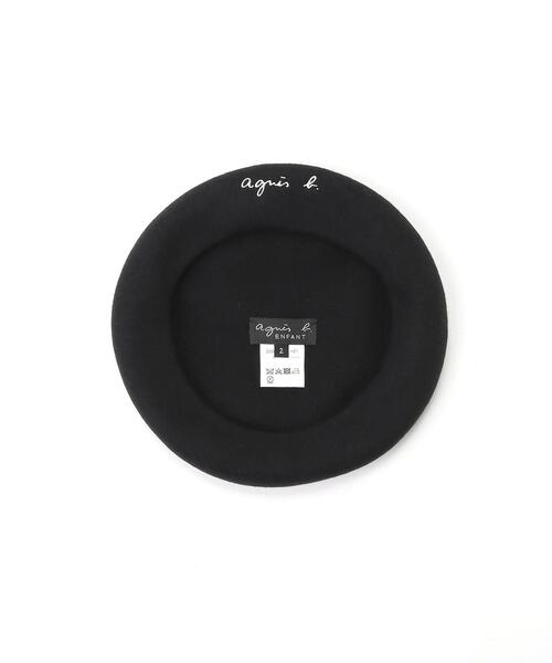 agnes b.(アニエスベー)の「K134 E BERET キッズ ウールベレー(ハンチング/ベレー帽・キッズ・ブラック・1/2/0)」の2枚目の写真