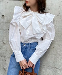 one after another NICE CLAUP | 【ボウタイ取り外し可能】ビッグリボンフリルブラウス(シャツ/ブラウス)