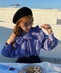 one after another NICE CLAUP | 【ボウタイ取り外し可能】ビッグリボンフリルブラウス(シャツ/ブラウス)