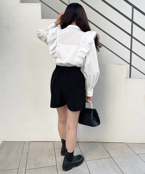 one after another NICE CLAUP(ワンアフターアナザーナイスクラップ)の「ボウタイ取り外し可能 ビッグリボンフリルブラウス(シャツ/ブラウス・レディース・ネイビー/オフホワイト/ブルー系その他/ブルー系その他2/サックスブルー/ネイビー系/チェック・FREE)」の13枚目の写真