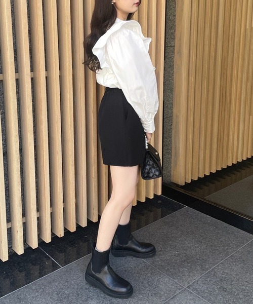 one after another NICE CLAUP(ワンアフターアナザーナイスクラップ)の「ボウタイ取り外し可能 ビッグリボンフリルブラウス(シャツ/ブラウス・レディース・ネイビー/オフホワイト/ブルー系その他/ブルー系その他2/サックスブルー/ネイビー系/チェック・FREE)」の8枚目の写真