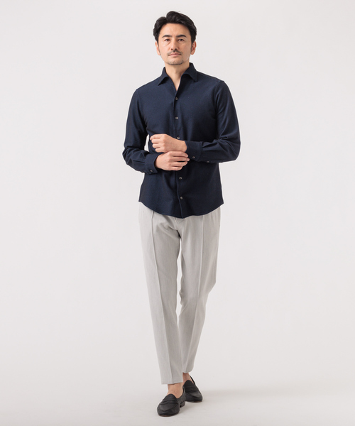 DESIGNWORKS（デザインワークス）の「COOL MAX ハニカム 長袖シャツ（シャツ/ブラウス・メンズ・ホワイト/ネイビー/サックスブルー・44/46/48/50）」の6枚目の写真