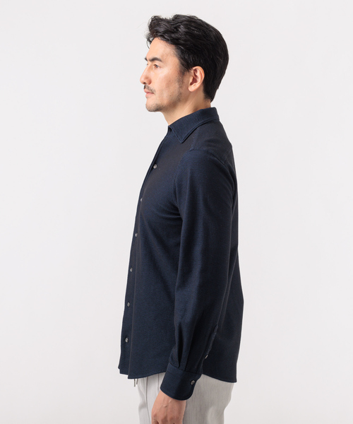 DESIGNWORKS（デザインワークス）の「COOL MAX ハニカム 長袖シャツ（シャツ/ブラウス・メンズ・ホワイト/ネイビー/サックスブルー・44/46/48/50）」の13枚目の写真