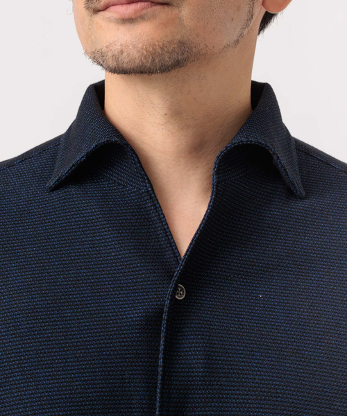 DESIGNWORKS（デザインワークス）の「COOL MAX ハニカム 長袖シャツ（シャツ/ブラウス・メンズ・ホワイト/ネイビー/サックスブルー・44/46/48/50）」の11枚目の写真