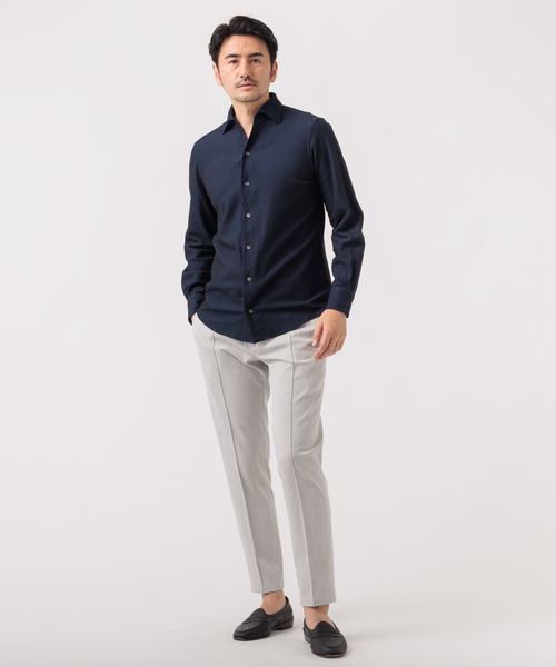 DESIGNWORKS（デザインワークス）の「COOL MAX ハニカム 長袖シャツ（シャツ/ブラウス・メンズ・ホワイト/ネイビー/サックスブルー・44/46/48/50）」の5枚目の写真