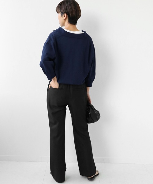 JOURNAL STANDARD relume（ジャーナルスタンダード　レリューム）の「スキッパーニットポロ◆（ニット/セーター・レディース・ネイビー/ブラウン/ナチュラル・FREE）」の5枚目の写真