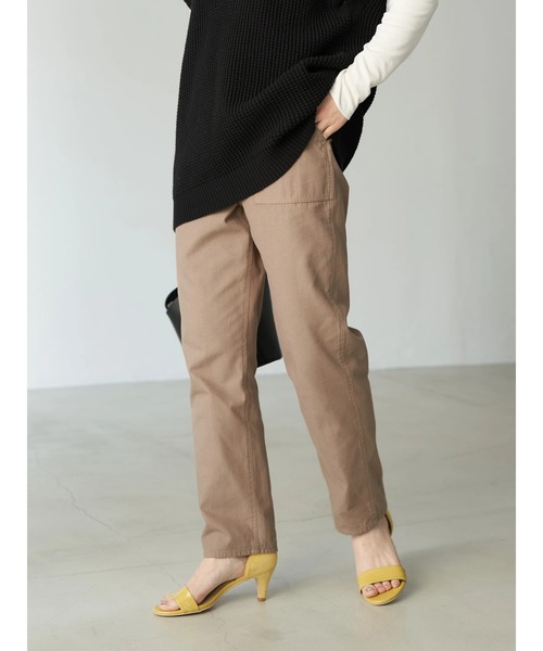 earth music&ecology（アースミュージックアンドエコロジー）の「ベイカーパンツ*（その他パンツ・レディース・カーキ/モカ・S/M）」の3枚目の写真