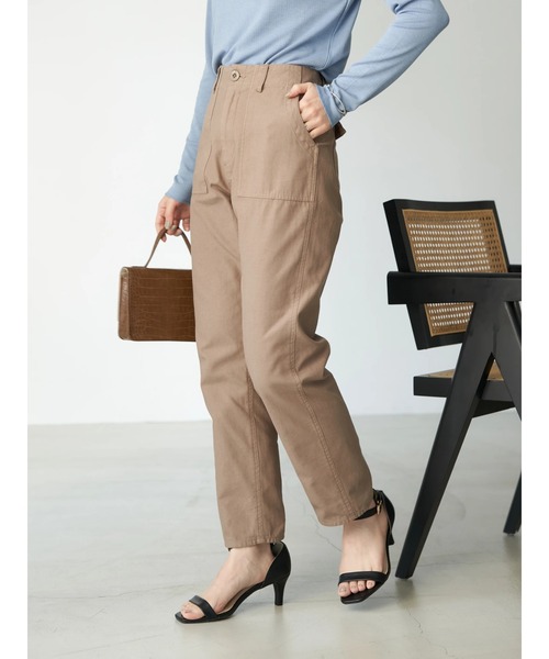 earth music&ecology（アースミュージックアンドエコロジー）の「ベイカーパンツ*（その他パンツ・レディース・カーキ/モカ・S/M）」の4枚目の写真