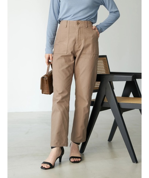 earth music&ecology（アースミュージックアンドエコロジー）の「ベイカーパンツ*（その他パンツ・レディース・カーキ/モカ・S/M）」の5枚目の写真