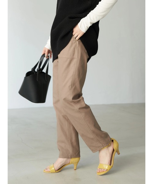 earth music&ecology（アースミュージックアンドエコロジー）の「ベイカーパンツ*（その他パンツ・レディース・カーキ/モカ・S/M）」の7枚目の写真