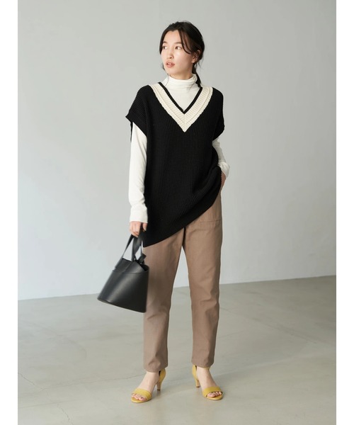 earth music&ecology（アースミュージックアンドエコロジー）の「ベイカーパンツ*（その他パンツ・レディース・カーキ/モカ・S/M）」の9枚目の写真