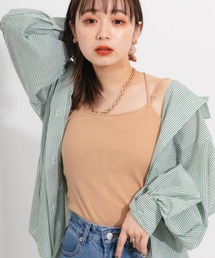 nemne store | 【 ストラップ長さ調節可能】バッククロスストラップカップ付きキャミソール(キャミソール)