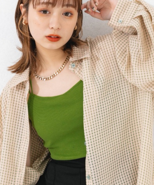 nemne store（ネンネストア）の「【 ストラップ長さ調節可能】バッククロスストラップカップ付きキャミソール（キャミソール・レディース・ブラック/ベージュ/オレンジ/グリーン/アイボリー・フリー）」の5枚目の写真