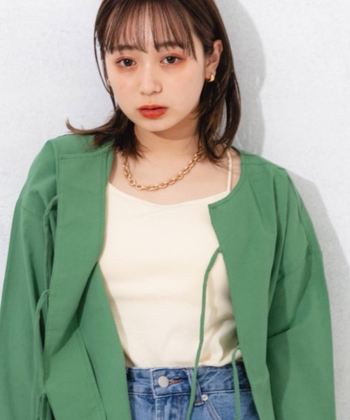 nemne store（ネンネストア）の「【 ストラップ長さ調節可能】バッククロスストラップカップ付きキャミソール（キャミソール・レディース・ブラック/ベージュ/オレンジ/グリーン/アイボリー・フリー）」の2枚目の写真