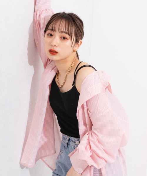 nemne store（ネンネストア）の「【 ストラップ長さ調節可能】バッククロスストラップカップ付きキャミソール（キャミソール・レディース・ブラック/ベージュ/オレンジ/グリーン/アイボリー・フリー）」の6枚目の写真