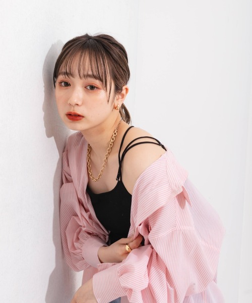 nemne store（ネンネストア）の「【 ストラップ長さ調節可能】バッククロスストラップカップ付きキャミソール（キャミソール・レディース・ブラック/ベージュ/オレンジ/グリーン/アイボリー・フリー）」の7枚目の写真