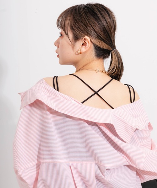 nemne store（ネンネストア）の「【 ストラップ長さ調節可能】バッククロスストラップカップ付きキャミソール（キャミソール・レディース・ブラック/ベージュ/オレンジ/グリーン/アイボリー・フリー）」の9枚目の写真