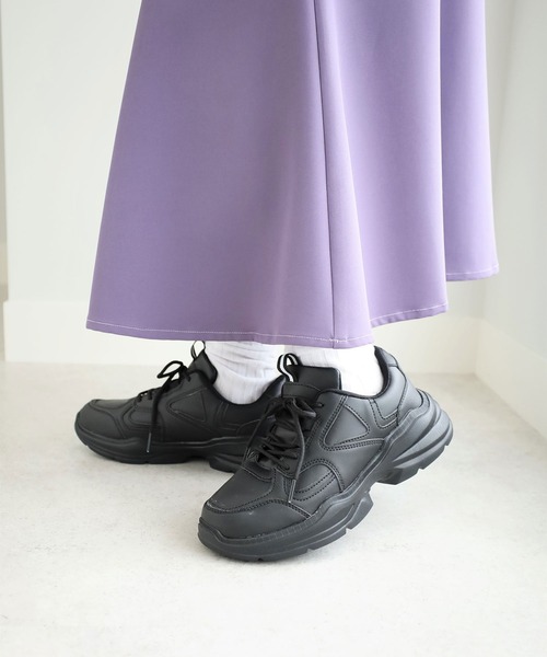 GeeRA（ジーラ）の「厚底ダッドスニーカー（スニーカー・レディース・アイボリー/グレー/ブラック・MEDIUM/LARGE/X-LARGE/SMALL）」の2枚目の写真