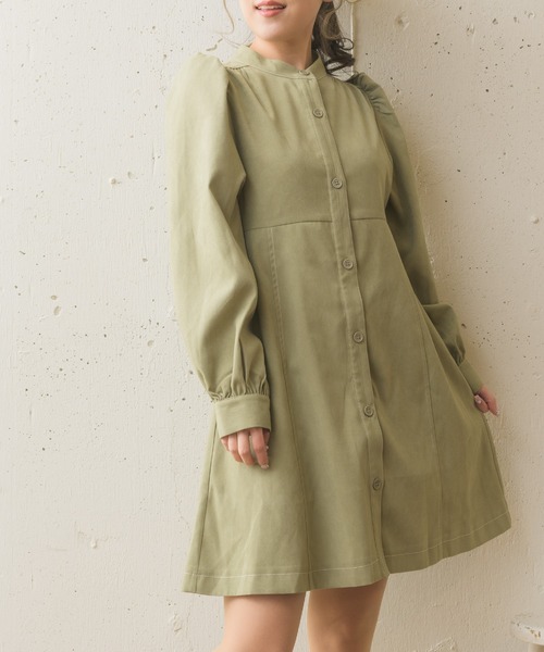 ems excite（エムズエキサイト）の「ステッチミニワンピース（ワンピース・レディース・ブラウン/グリーン/ブラック・FREE）」の3枚目の写真