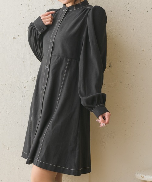 ems excite（エムズエキサイト）の「ステッチミニワンピース（ワンピース・レディース・ブラウン/グリーン/ブラック・FREE）」の8枚目の写真