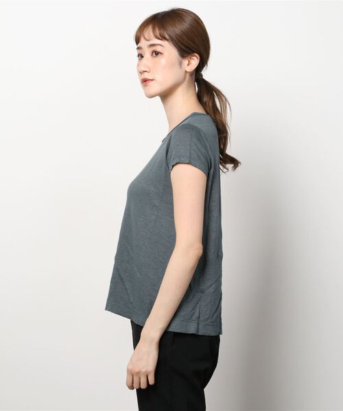 TRANSIT(トランジット)の「TRANSIT PAR-SUCH/トランジット パーサッチ/LINEN SS(Tシャツ/カットソー・レディース・グリーン・2)」の3枚目の写真