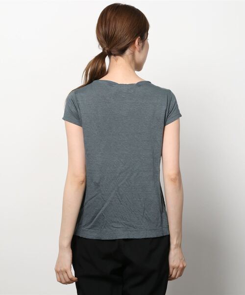 TRANSIT(トランジット)の「TRANSIT PAR-SUCH/トランジット パーサッチ/LINEN SS(Tシャツ/カットソー・レディース・グリーン・2)」の2枚目の写真