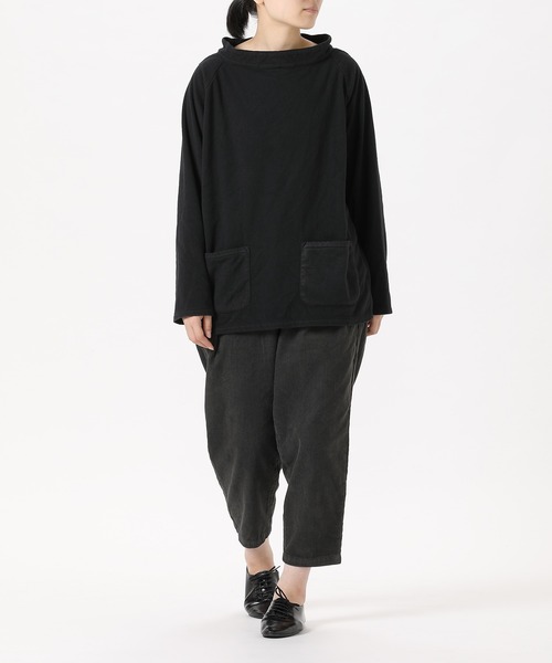 SETTO(セット)の「FISH SMOCK:フリーススモック(Tシャツ/カットソー・レディース・ブラック・XS/S)」の2枚目の写真