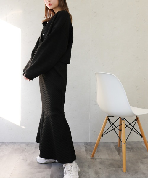 Per sist ence(パーシエンス)の「Per sist ence/パーシエンス カットキルティング カーディガン(カーディガン/ボレロ・レディース・ブラック/オフホワイト/グレー・FREE)」の22枚目の写真