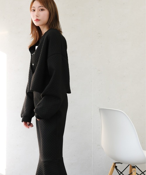 Per sist ence(パーシエンス)の「Per sist ence/パーシエンス カットキルティング カーディガン(カーディガン/ボレロ・レディース・ブラック/オフホワイト/グレー・FREE)」の19枚目の写真