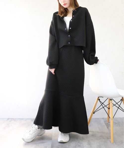 Per sist ence(パーシエンス)の「Per sist ence/パーシエンス カットキルティング カーディガン(カーディガン/ボレロ・レディース・ブラック/オフホワイト/グレー・FREE)」の17枚目の写真