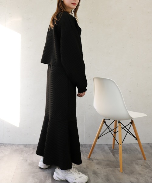 Per sist ence(パーシエンス)の「Per sist ence/パーシエンス カットキルティング カーディガン(カーディガン/ボレロ・レディース・ブラック/オフホワイト/グレー・FREE)」の16枚目の写真