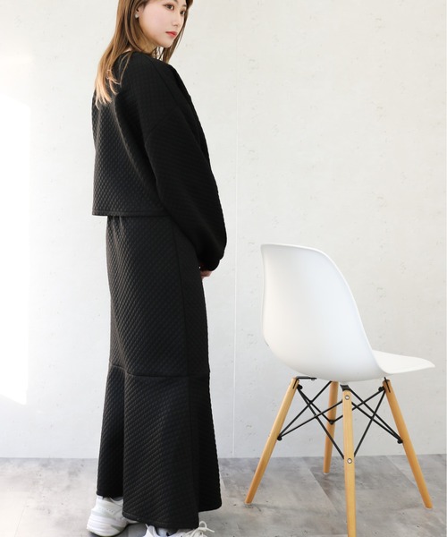 Per sist ence(パーシエンス)の「Per sist ence/パーシエンス カットキルティング カーディガン(カーディガン/ボレロ・レディース・ブラック/オフホワイト/グレー・FREE)」の15枚目の写真