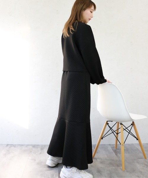 Per sist ence(パーシエンス)の「Per sist ence/パーシエンス カットキルティング カーディガン(カーディガン/ボレロ・レディース・ブラック/オフホワイト/グレー・FREE)」の14枚目の写真