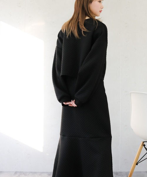 Per sist ence(パーシエンス)の「Per sist ence/パーシエンス カットキルティング カーディガン(カーディガン/ボレロ・レディース・ブラック/オフホワイト/グレー・FREE)」の13枚目の写真