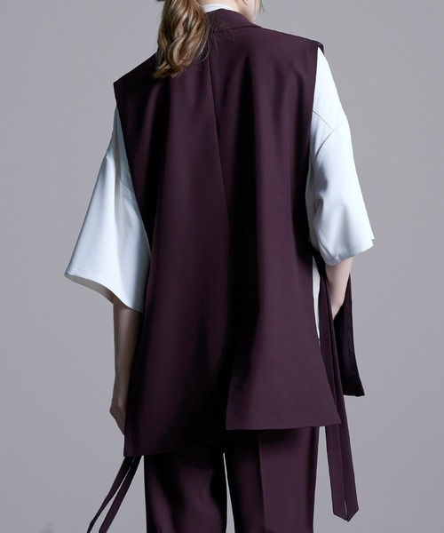 Loose/ルース（ルース）の「ドレープ サイドコードダブルジレベスト【セットアップ対応】（ベスト・メンズ・ブラック/グレー系その他/ブラウン系その他/グリーン系その他/チャコールグレー/ダークブラウン/バーガンディー/アッシュグレー/ブラック系/ネイビー系・S/M/L）」の20枚目の写真