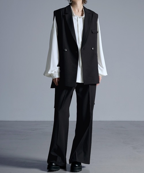 新品・未使用　ROPÉ ダブルブレストジレベスト【セットアップ対応】 ストレッチダブルブレストジレ(セットアップ対応)(ベスト・ジレ