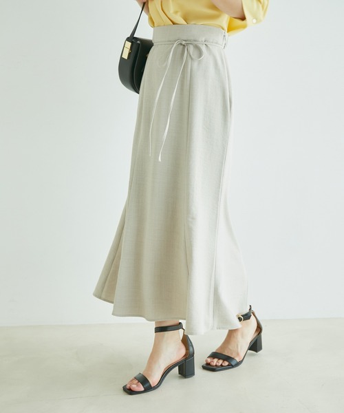 VIS（ビス）の「【セットアップ対応】リネンライクマーメイドスカート（スカート・レディース・ホワイト系その他6/ブラウン/ミント/オレンジ/ホワイト系その他5/ダークグリーン/ネイビー・M/S/L）」の2枚目の写真