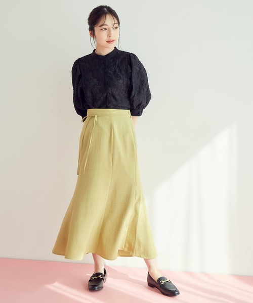 VIS（ビス）の「【セットアップ対応】リネンライクマーメイドスカート（スカート・レディース・ホワイト系その他6/ブラウン/ミント/オレンジ/ホワイト系その他5/ダークグリーン/ネイビー・M/S/L）」の9枚目の写真