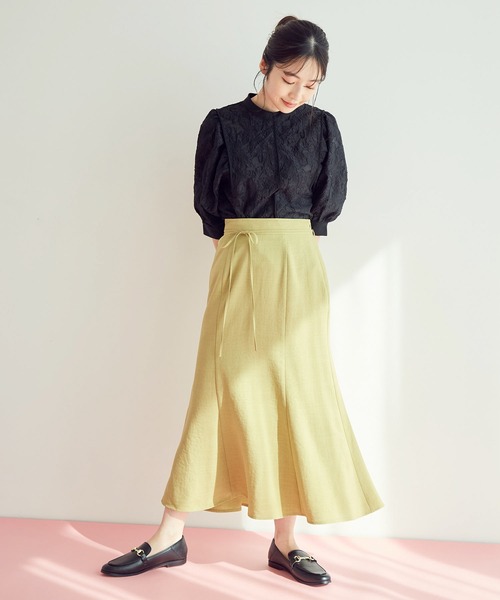 VIS（ビス）の「【セットアップ対応】リネンライクマーメイドスカート（スカート・レディース・ホワイト系その他6/ブラウン/ミント/オレンジ/ホワイト系その他5/ダークグリーン/ネイビー・M/S/L）」の10枚目の写真