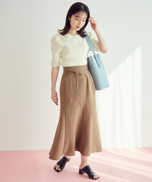 VIS（ビス）の「【セットアップ対応】リネンライクマーメイドスカート（スカート・レディース・ホワイト系その他6/ブラウン/ミント/オレンジ/ホワイト系その他5/ダークグリーン/ネイビー・M/S/L）」の15枚目の写真