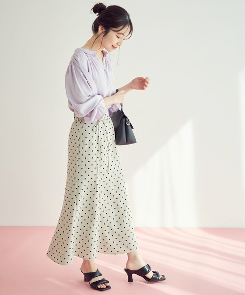 VIS（ビス）の「【セットアップ対応】リネンライクマーメイドスカート（スカート・レディース・ホワイト系その他6/ブラウン/ミント/オレンジ/ホワイト系その他5/ダークグリーン/ネイビー・M/S/L）」の19枚目の写真