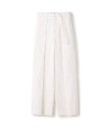 コットンカシミヤツイル ワイドタックパンツ