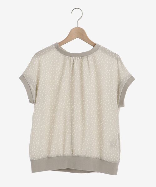 le.coeur blanc（ルクールブラン）の「ジオメトリックプリントリブブラウス（シャツ/ブラウス・レディース・ベージュ系その他2/ブラック系その他・38）」の3枚目の写真