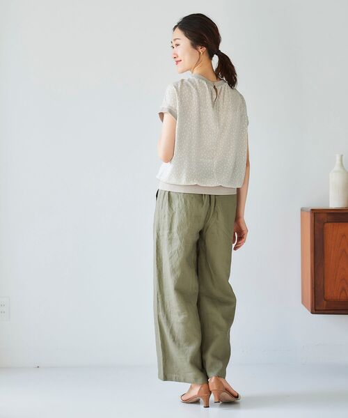 le.coeur blanc（ルクールブラン）の「ジオメトリックプリントリブブラウス（シャツ/ブラウス・レディース・ベージュ系その他2/ブラック系その他・38）」の10枚目の写真