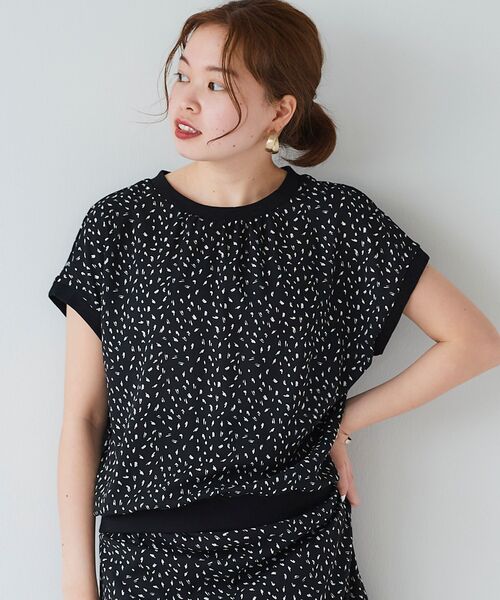 le.coeur blanc（ルクールブラン）の「ジオメトリックプリントリブブラウス（シャツ/ブラウス・レディース・ベージュ系その他2/ブラック系その他・38）」の13枚目の写真